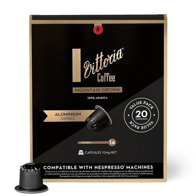 Vittoria Mountain Grown Nespresso Compatible Capsules 20-pack (British brand)