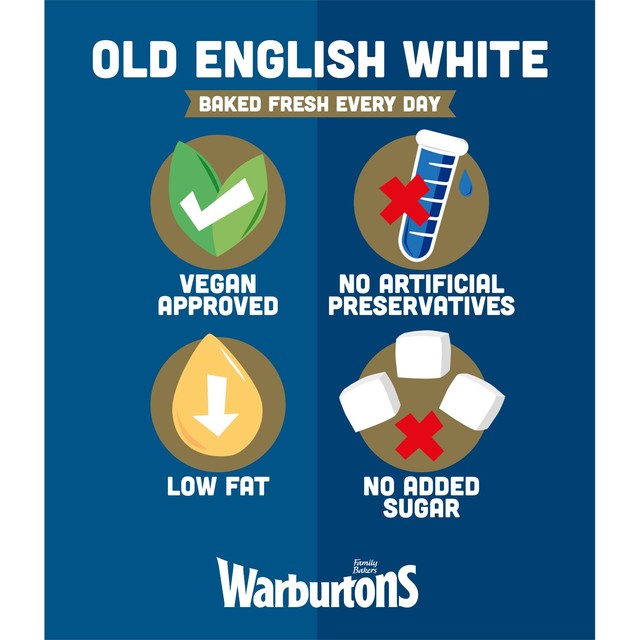 Warburtons thick sliced white bread 400g (British brand)