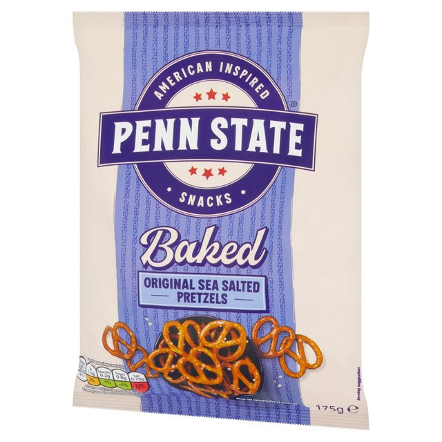 Penn State sea salted pretzels 175g, imported from the UK