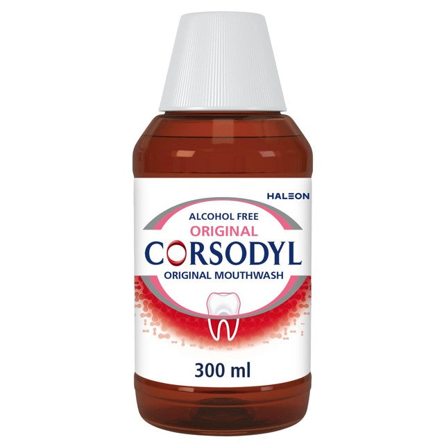 Corsodyl medicated mouthwash original alcohol free 300ml - British product