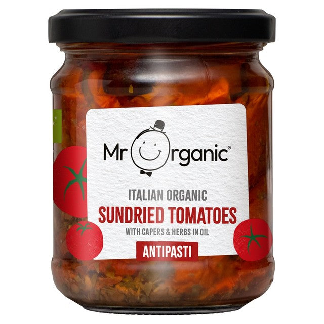 Mr Organic sundried tomato antipasti 190g, imported from the UK