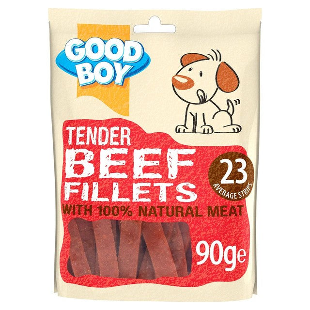 Good Boy tender beef fillets dog treats 90g, UK version