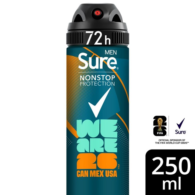 Sure Men antiperspirant deodorant Cobalt Dry aerosol, imported from the UK