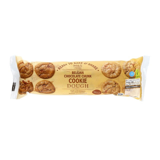M&S Belgian chocolate chunk cookie dough 350g, imported from the UK