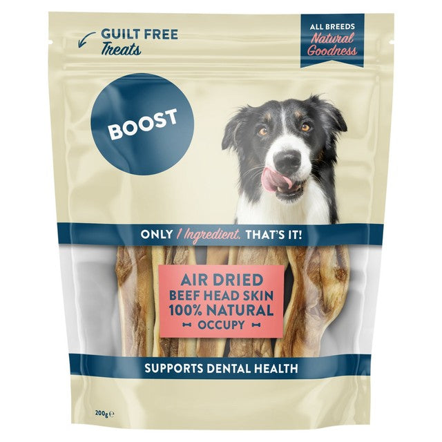 Boost Pet dog treats beef strips, imported from the UK