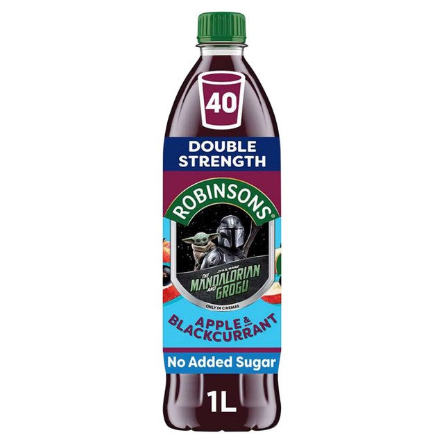 Robinsons Double Strength Apple & Blackcurrant Squash 1L, imported from the UK