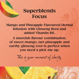 Twinings Superblends Focus mango pineapple herbal tea 20 teabags (British brand)