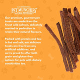 Pet Munchies wild salmon strips dog treats 80g, imported from the UK