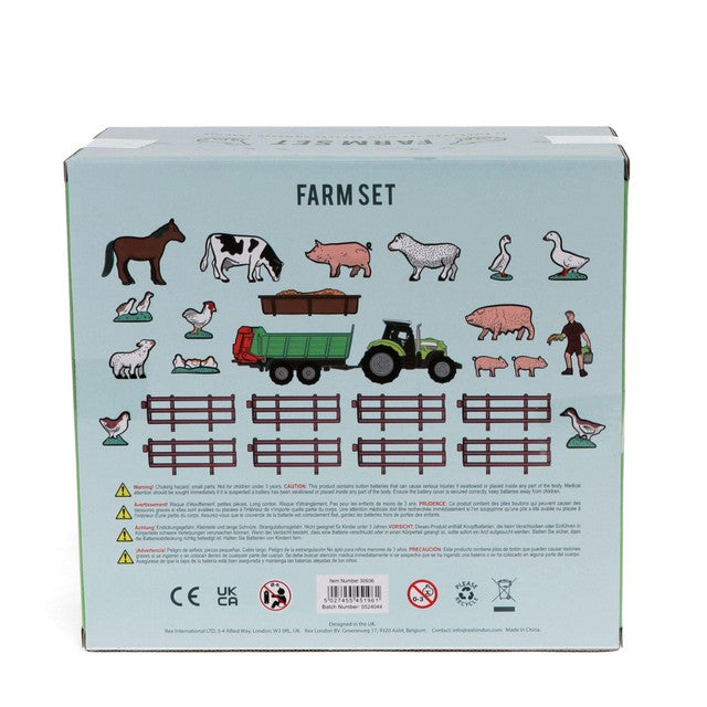 Rex London farm playset with battery tractor, imported from the UK