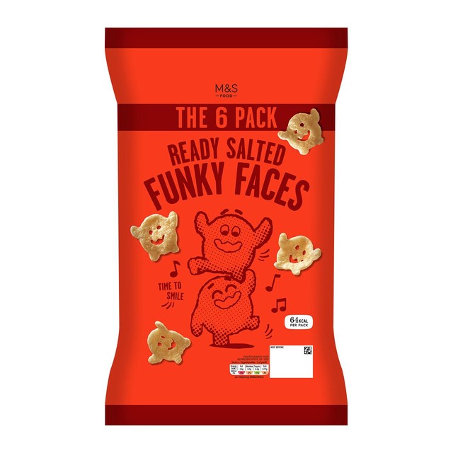 M&S Ready Salted Funky Faces Potato Snacks Multipack 78g, imported from the UK