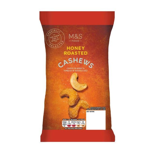 M&S honey roasted cashew nuts 150g, imported from the UK