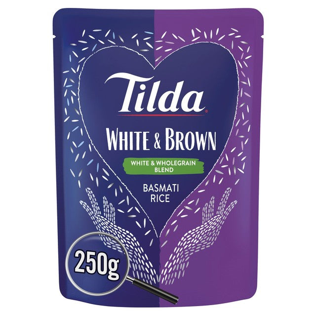 Tilda microwave white and brown basmati rice blend 250g (British brand)