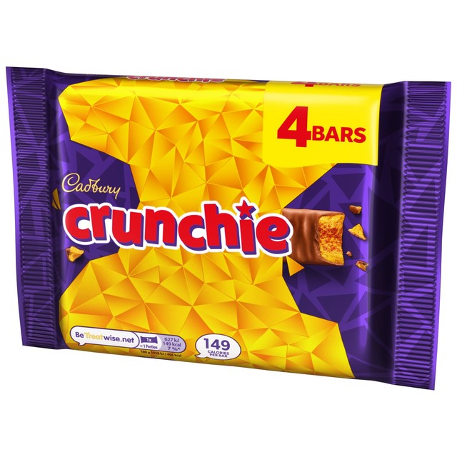 Cadbury Crunchie chocolate bar multipack 4 x 32g - British product