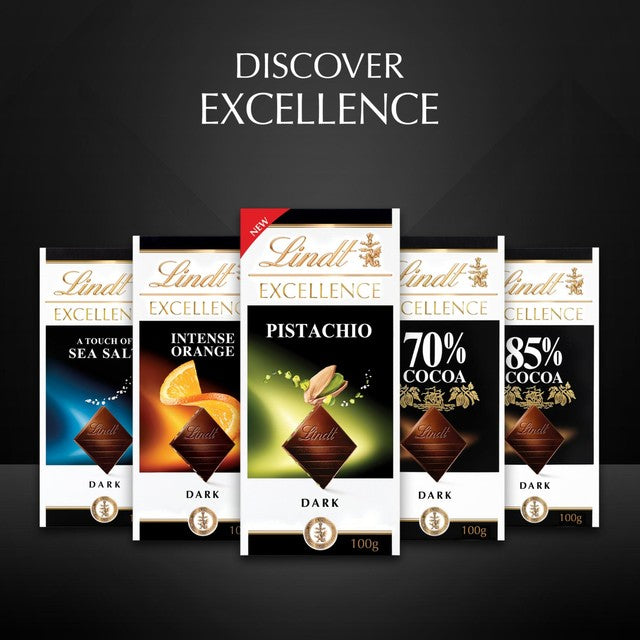 Lindt Excellence pistachio dark chocolate bar 100g, UK version