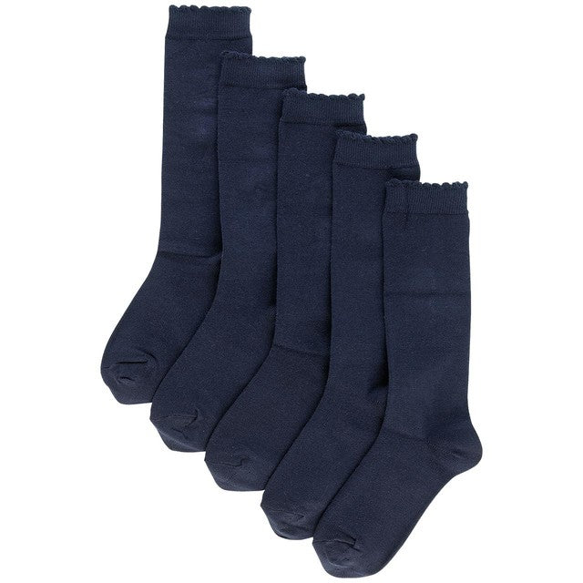 M&S girls knee high socks Navy Shoe Size 8.5-12, imported from the UK
