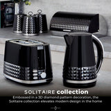 Tower Solitaire black canisters set of 3 (British brand)
