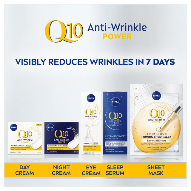 Nivea Q10 Power Anti-Wrinkle sheet mask, imported from the UK