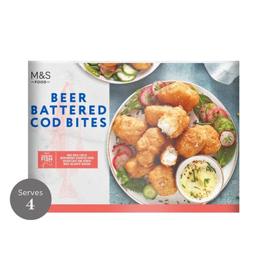 M&S Beer Battered Cod Bites Frozen Party Snack 380g