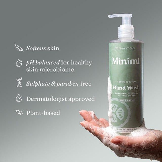 Miniml Hand Soap Refill Cucumber & Aloe Vera 1L, imported from the UK