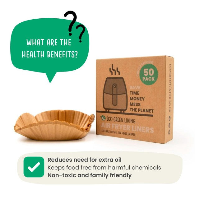 Eco Green Living compostable air fryer liners 50 per pack - British product