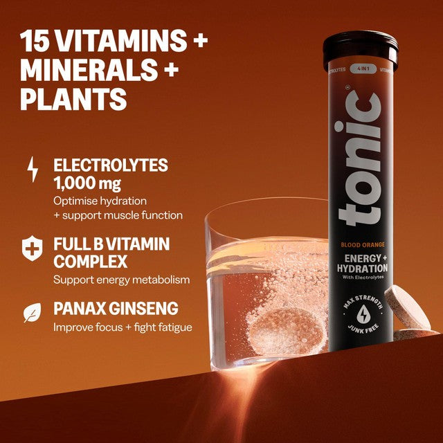 Tonic Health Energy Hydration Effervescent Tablets 20 pack (British brand)