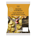M&S roast chicken and garlic butter crisps 150g, imported from the UK