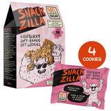 Snackzilla raspberry soft-baked oat cookies pack of 4 (British brand)