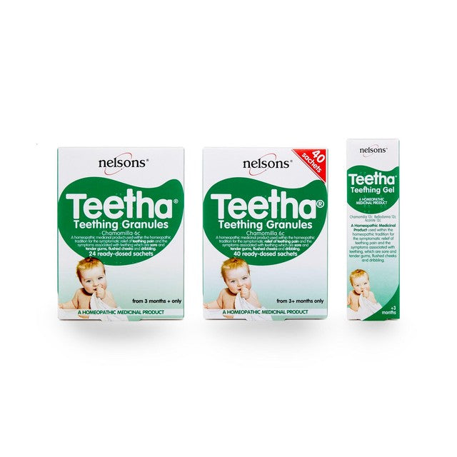 Nelsons Teetha Teething Granules 24 sachets, imported from the UK