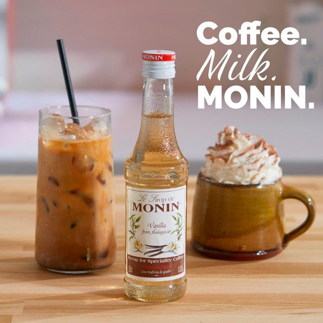 Monin vanilla syrup 250ml, imported from the UK