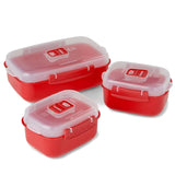 Sistema microwave heat and eat container set 3 pack with 2 x 525ml and 1 x 1.25L containers (British brand)