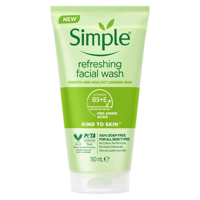 Simple facial gel wash for sensitive skin 150ml (British brand)