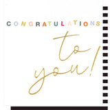 Caroline Gardner congratulations card with gold foil and calligraphy - British product