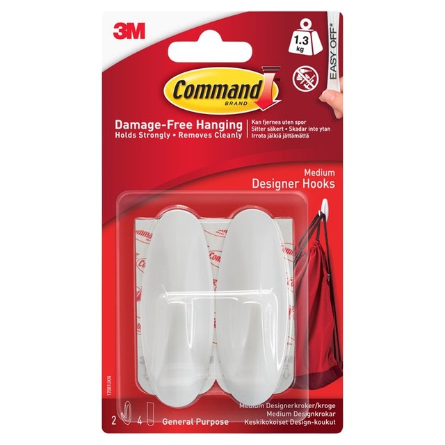 Command Medium Wall Hooks - British product