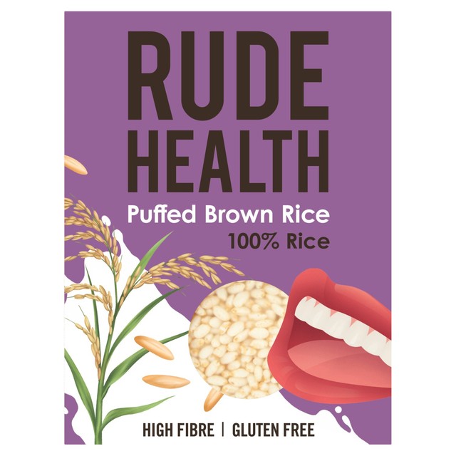 Rude Health puffed brown rice 225g, imported from the UK