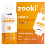 Zooki marine collagen supplement mango peach sachets, UK version