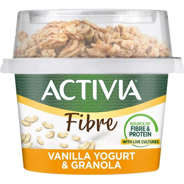 Activia Vanilla granola Breakfast Pot with Spoon Low Fat Yogurt 165g