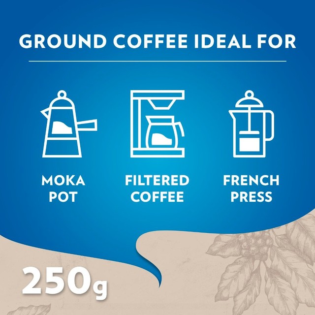 Lavazza decaffeinated ground coffee 250g, UK version