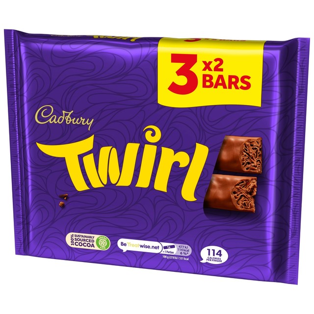 Cadbury Twirl milk chocolate bar multipack 43g - British product