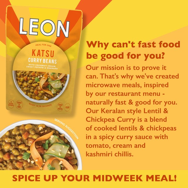 Leon Katsu Curry Beans ready meal 250g, UK version