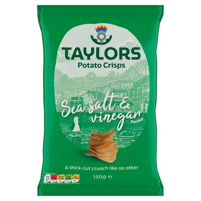 Sainsburys Taylors Sea Salt Vinegar Flavour Potato Crisps 150g - Achetez en ligne sur McGrocer