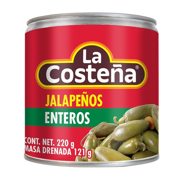 La Costena whole jalapenos pickled peppers 220g, UK version