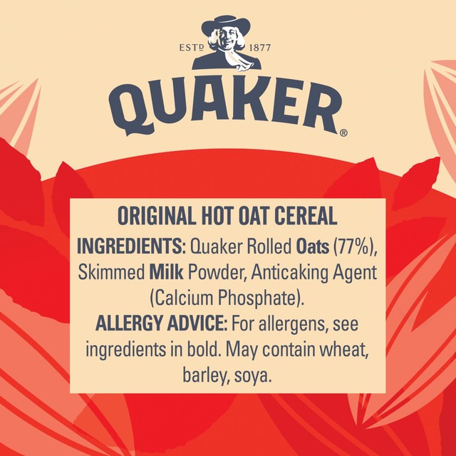 Quaker original porridge pot 60g, imported from the UK