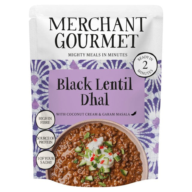 Merchant Gourmet Black Dhal black lentils coconut cream - British product