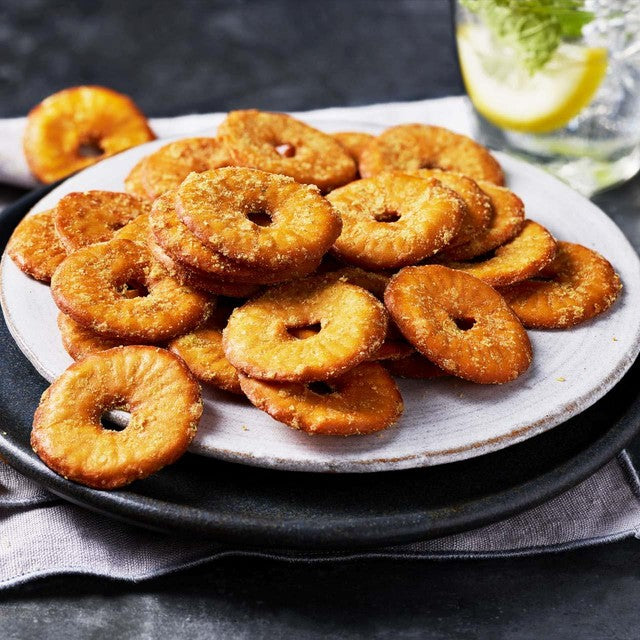 M&S honey mustard onion pretzel thins 80g, imported from the UK