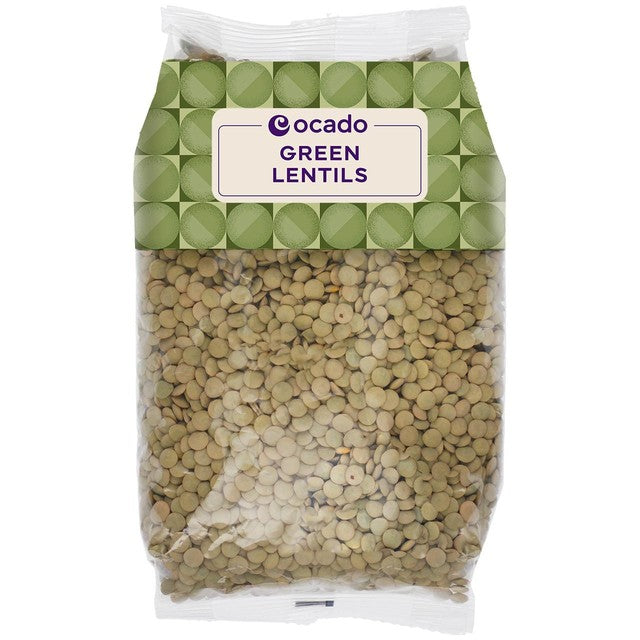 Ocado green lentils 500g, imported from the UK