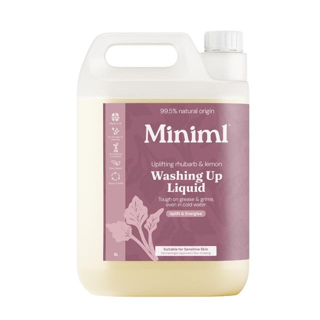 Miniml washing up liquid Rhubarb & Lemon 5L, imported from the UK