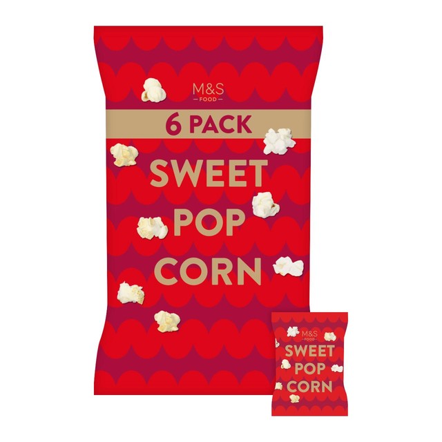 M&S sweet popcorn multipack 6 x 15g, imported from the UK