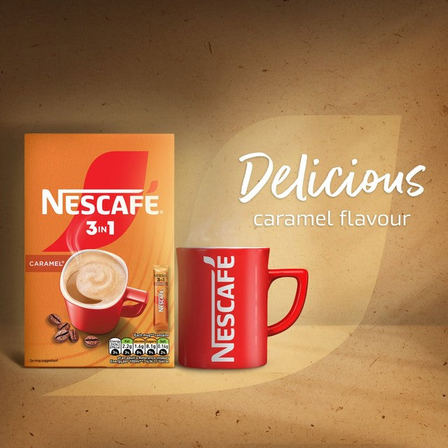 Nescafe Caramel instant coffee mix 12 packets - British product