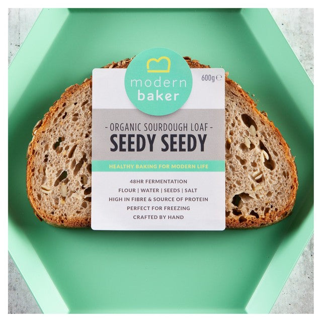 Modern Baker Seeded Sourdough Loaf 600g, imported from the UK