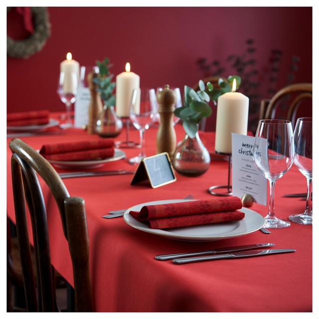 Duni Red Dunicel Luxury table cover 118x180cm, imported from the UK
